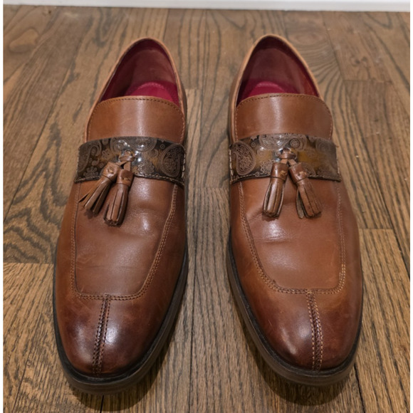 Stacy Adams Quinby Mock Toe Brown Leather Shoes‎ Size 11 Mens Paisley main image 9